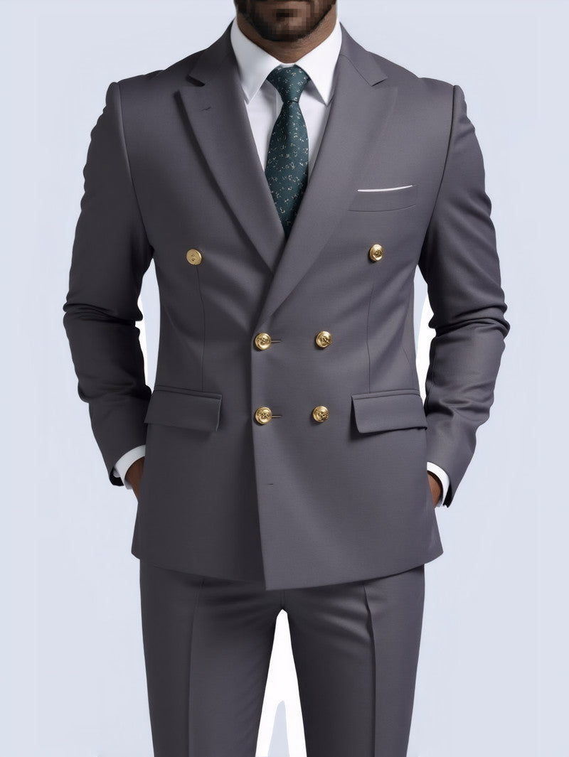 No-Iron Double-Breasted Two-Piece suit