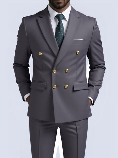 No-Iron Double-Breasted Two-Piece suit