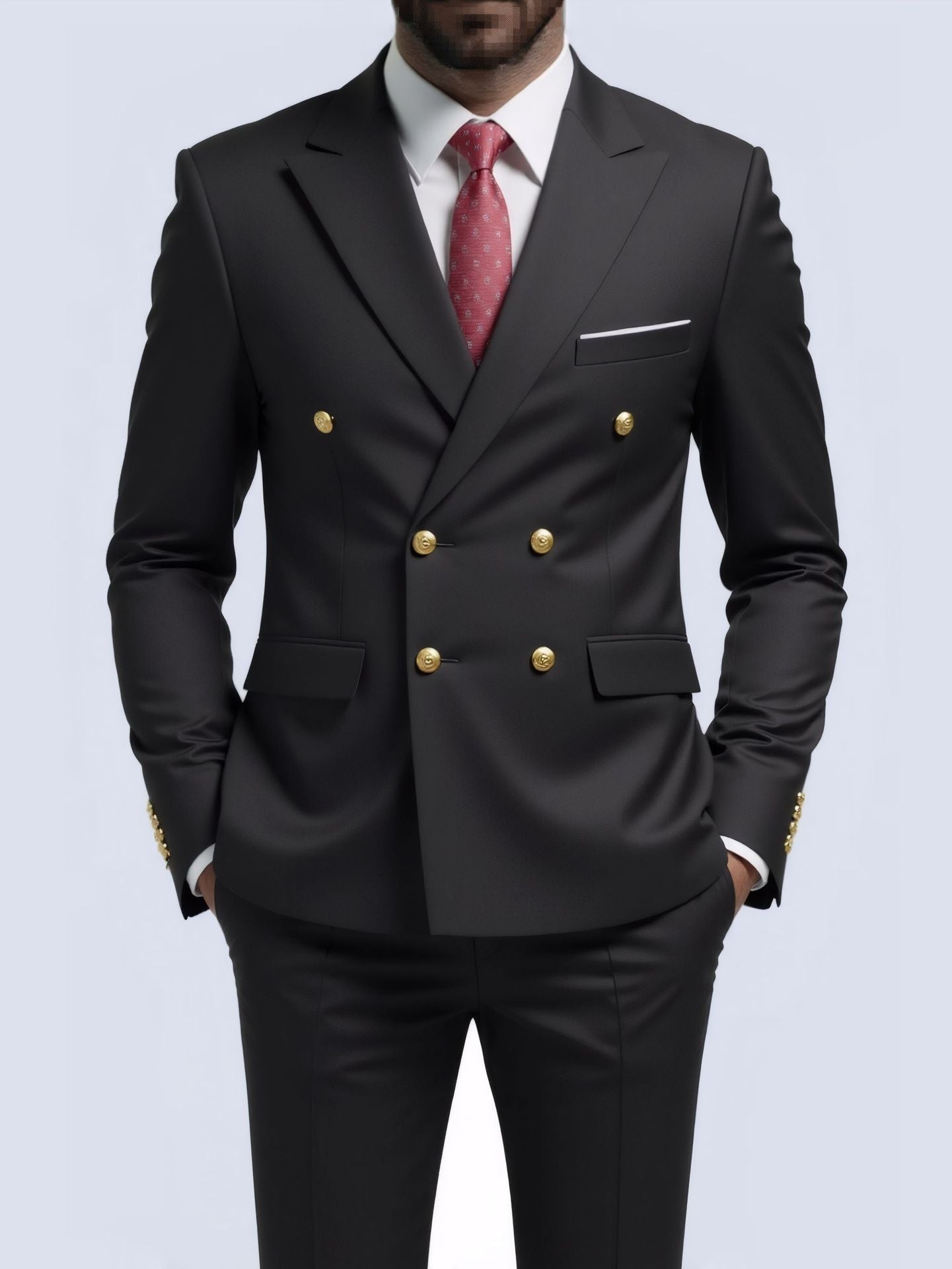No-Iron Double-Breasted Two-Piece suit