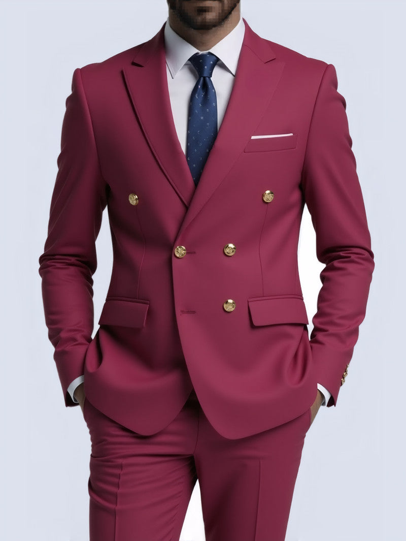 No-Iron Double-Breasted Two-Piece suit