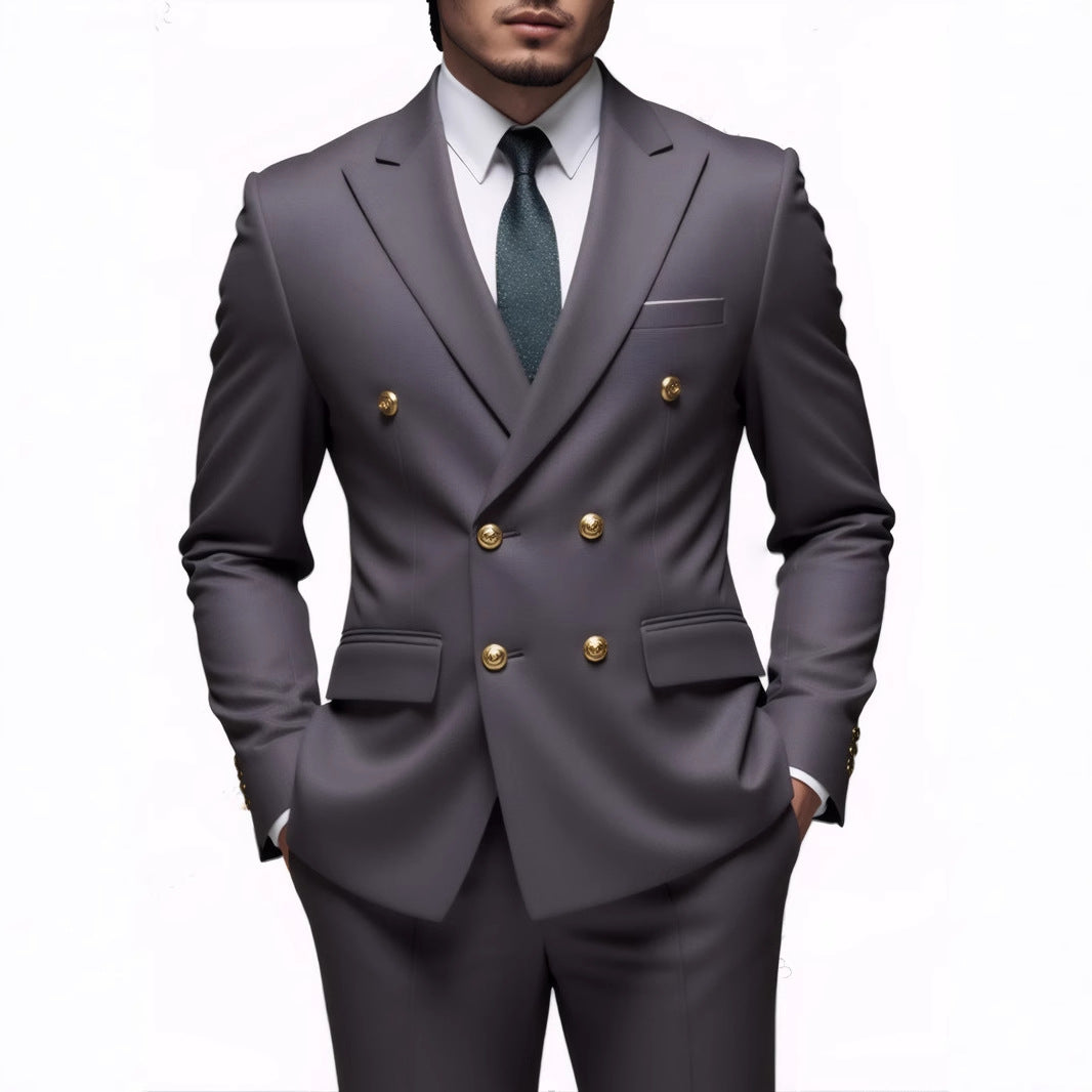 No-Iron Double-Breasted Two-Piece suit