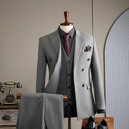 Italian Double Breasted Slim Fit Men's Suit