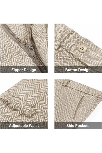 Men's Retro Tweed Herringbone 3 Piece Suit