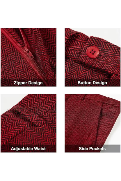 Men's Retro Tweed Herringbone 3 Piece Suit