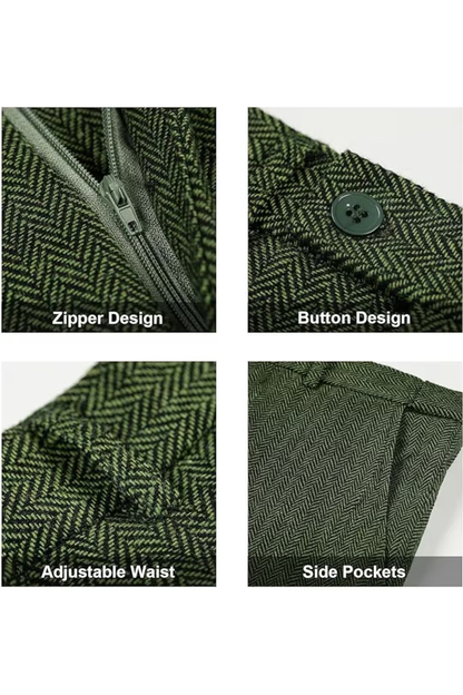 Men's Retro Tweed Herringbone 3 Piece Suit
