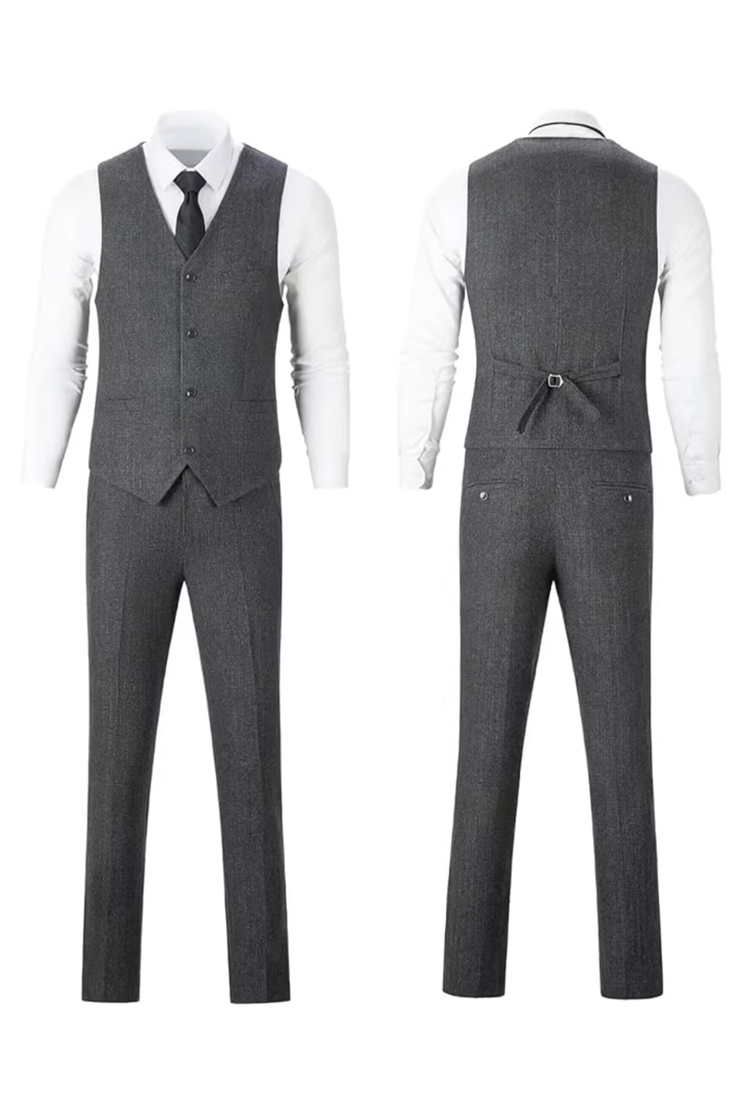 Men's Retro Tweed Herringbone 3 Piece Suit
