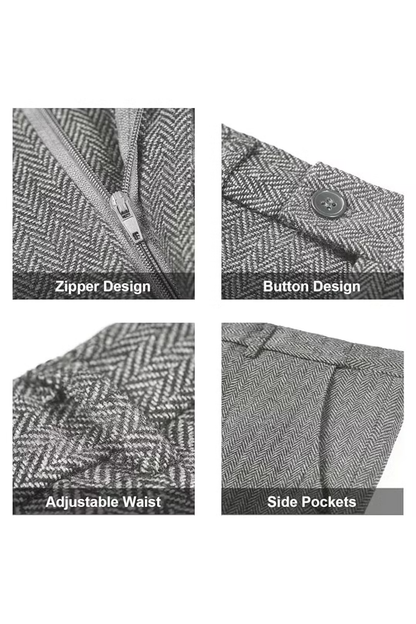 Men's Retro Tweed Herringbone 3 Piece Suit