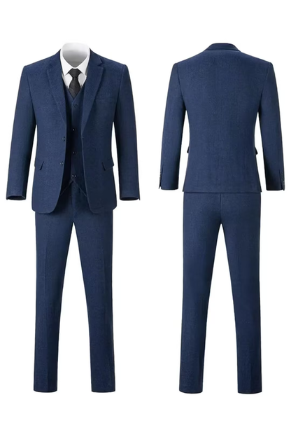Men's Retro Tweed Herringbone 3 Piece Suit