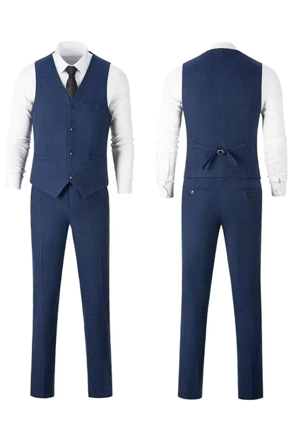 Men's Retro Tweed Herringbone 3 Piece Suit